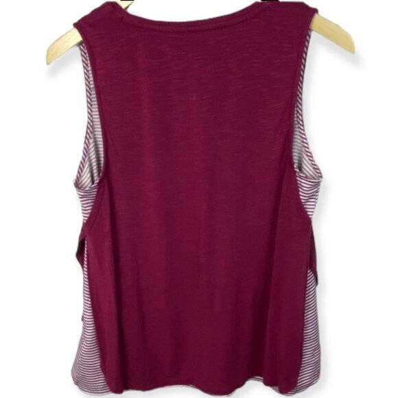 Anthropologie Deletta Weekdays Layered Tank Pink Red V-Neck Size Small Top Boho‎ - Picture 4 of 10